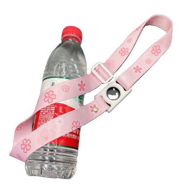 China Promotional Gift Adjustable Silicon Water Bottle Holder Lanyard Sublimation Logo Neck Lanyard for sale