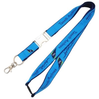 China Promotional Custom Woven ID Card Lanyard Polyester Jacquard With Metal Hook Neck Lanyard for sale