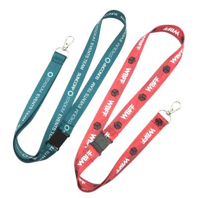 China Promotional Gift Factory Customized Lanyard R-PET Material Eco-friendly Double Hook With PVC Cards Phone Lanyard for sale