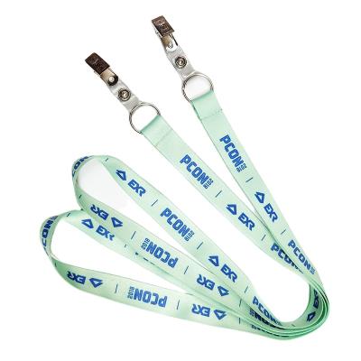 China Popular No Min Quantity Double Key Lanyard Bulldog Clip Heat Transfer Chain Lanyard for sale