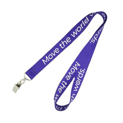 China Custom Promotion Security Polyester Neck Straps Lanyard For Phone Key Bulldog Clip Lanyard for sale