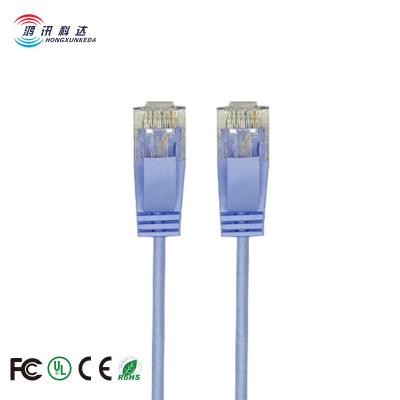 China Bare copper bare copper thin round thin 2.8mm OD cat6 patch cable with short Rj45 connector and 1U gold plated 1m connector for sale