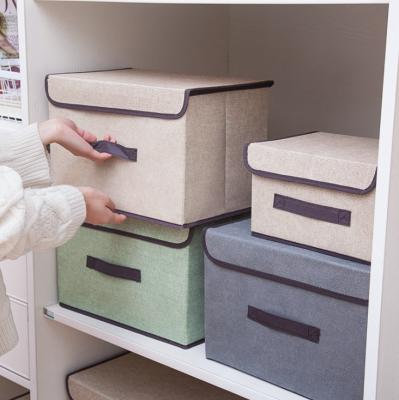 China Eco-friendly Wholesale New Non-woven Fabric Decorative Cardboard Drawer Storage Boxes for sale