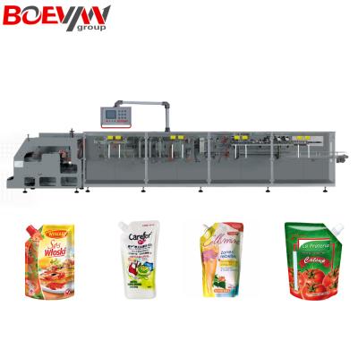 China Custom beverage top grade doypack spout pouch packing machine for tomato sauce orange juice oil for sale