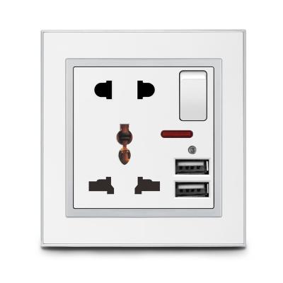 China Wholesalers In British Type Double 3 Pin Wall Sockets With Usb Electrical Single Outlet A1-S for sale