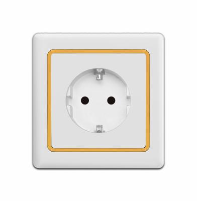 China 250v 16a residential/general purpose home electric socket outlet European standard tape/golden Europe electrical outlet for sale