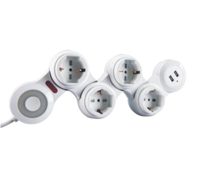 China CE Approval Residential / General Purpose 4 Way Extension Cord, 4 Gang Eu Extension Socket, Euro Socket Receptacle With Wire for sale