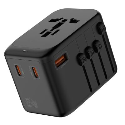 China Mini Universal Travel Adapter Plug PD 65w Commercial Electric World USB Fast Charging Wall Power Type-c for sale