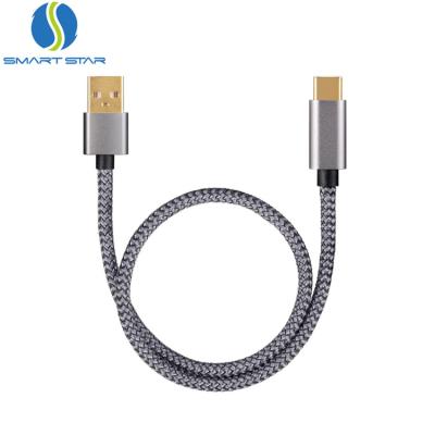 China Mobile Phone Types 1M Nylon Braided Cord 3A Metal Charger Data Sync Charging Type C Usb Cable 3.0 for sale