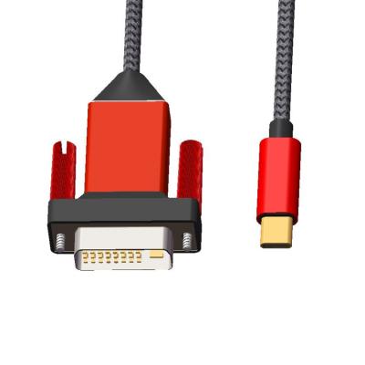 China Hot Selling Braided Multimedia Gold Plated Port Type C USB Male To DVI Male Adapter Cable for sale