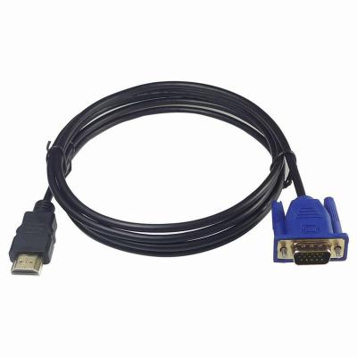 China Golden Compatible HDTV Wholesale 1.8M HDMI Cable Male To VGA Male 15 Pin Adapter Converter 1080P HD Splitter Switch For PC HDTV for sale