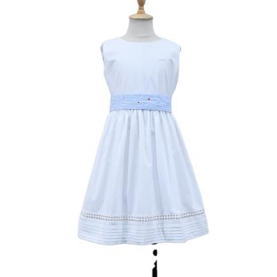 China Favorable Price Kids Girl Washable Customized Sleeveless New Line Cotton Dresses Kids Dresses For Girls for sale