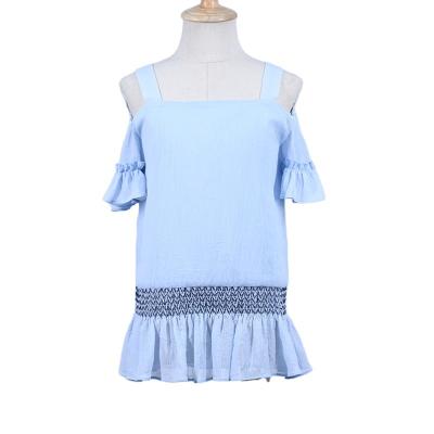 China Customized Breathable Favorable Solid Pattern Price Plain Dyed Girls Blouse Fashion YPTC-21GT-055 for sale