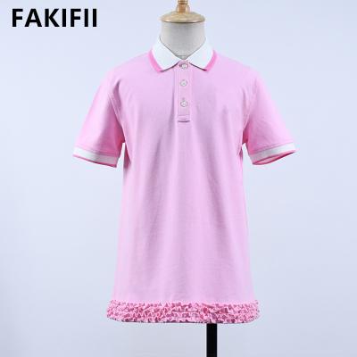 China Customized Breathable OEM ODM Styles Summer Girls T-shirts Baby Toddler Clothing Kids Clothes Cotton Knitted Polo Shirt Pink for sale