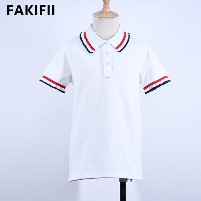 China 2022 Factory Price Hot Sale Girls' Clothing Summer Soft Solid Cotton Children's Breathable Clothes Knitted White Polo Shirt for sale