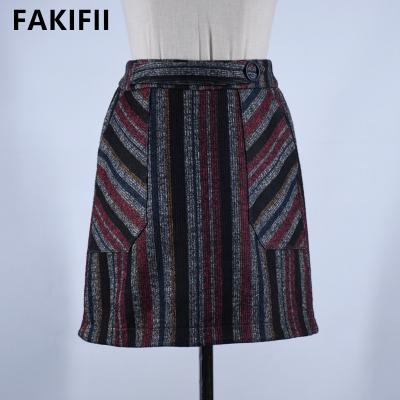 China New Design Breathable Fashion Women's Casual Elegant Outfits Wrap Skirt Stripe Skirt Ladies Tube Skirt Girls Short Dress Dress for sale