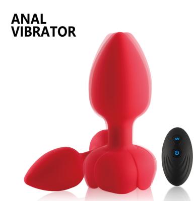 China 10-frequency vibrating hot sale Rose Shaped Anal Vibrator for men women shiny anal vibrator for female 10 vibration modes for sale