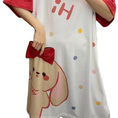 China Fashion Cute Women's Cotton Nightgown Sleepwear Loungewear Oversized Skirt Sleepwear Women Girls Breathable Round Neck Long Sleeve for sale