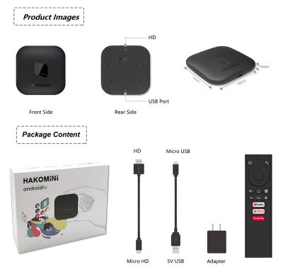 China New Design Dongle Style ATV Google Voice Certified Hako's Mini S905Y2 4K Net-flix Max Box H96 v11 rk3318 TV Dongle TV Box Video 5gHZ Android for sale