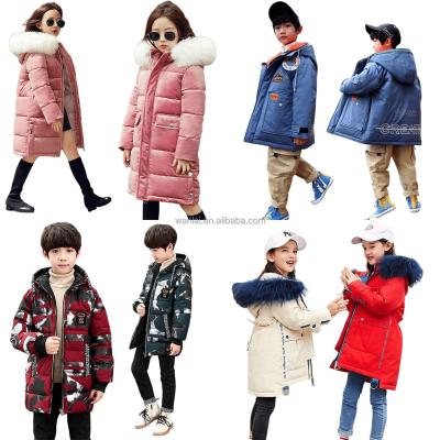 China Hot Sales Breathable Kids Cotton-padded Parka Coats With Hoodies Thicken Long Warm Kids Winter Jackets for sale