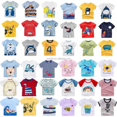 China New Design Breathable Summer Short Sleeve T-shirt For Kids Cotton Cartoon Baby Kids T-shirts for sale