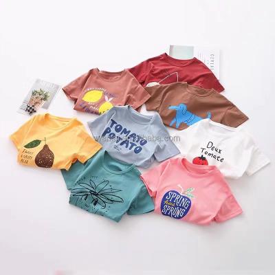 China Cheap Breathable Children's Cotton Short Sleeve T-shirts Cartoon Clothes Kids Tees Clothing Wholesale for sale