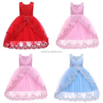 China wholesale Anti-wrinkle baby princess pretty dresses bow baby birthday party dress girls dresses for sale