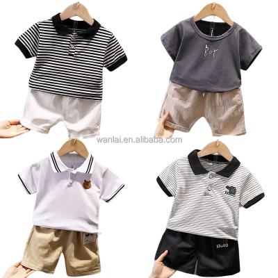 China Wholesale Casual Kids Clothes Baby T-shirt Shorts Kids Summer Cotton Suits Cute Boys Clothing Set for sale