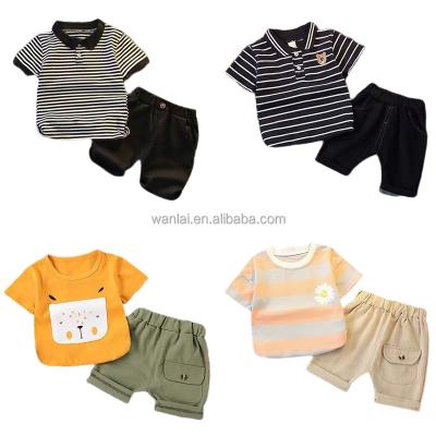 China Wholesale Casual Children's Clothing Suits 2-10 Years Old Boys Clothes Printed T-shirt Shorts Cotton Casual Children's Suits for sale