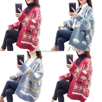 China wholesale Anti-wrinkle ladies sweater for winter Korean style fashion thick knit cardigan sweater women for sale