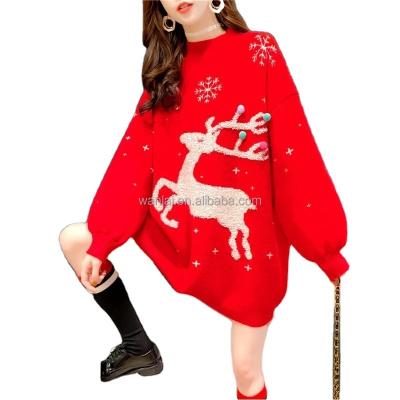 China New Fall/Winter Long Sleeve Anti-Shrink Custom Designed Women's Christmas Sweater for sale