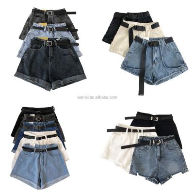 China High waist breathable denim shorts women's plus size Korea new casual jeans short washed sexy summer denim female underpants for sale