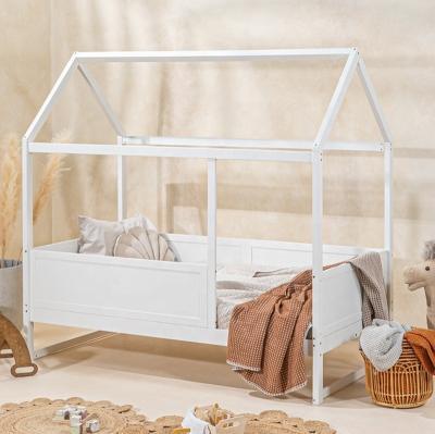 China Modern Kids House Wooden Single Twin Bed With Panel Rail for sale