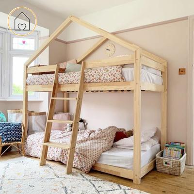 China Hot Sale Modern Bedroom Furniture Single Size Caster Toddler House Bunk Bed For Sale for sale