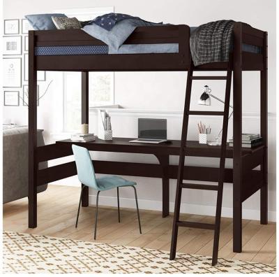 China Modern cheap design loft wood bed with desk on hot sale for sale