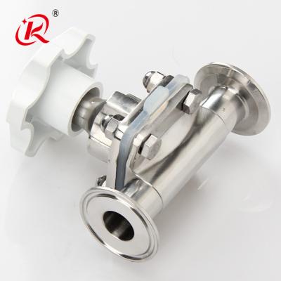 China Low Price Dairy Tri Flange Sanitary Stainless Steel Diaphragm Manual Control Valve for sale