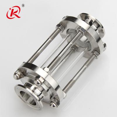 China Dairy Low Price Sanitary Stainless Steel Straight Threaded Tubular In Line Sight Glass Tube Fitting for sale