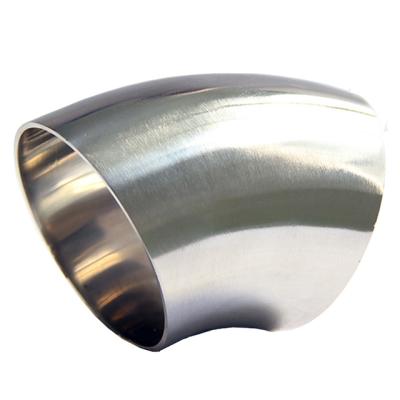 China Sanitary ss304 dairy stainless steel pipe fitting elbow 45 22.5 degree dimension reducer bend flange for sale