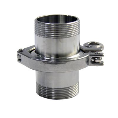 China Stainless Steel Tri Flange Ferrule Union Set (2x Male Thread Ferrule + 1 x Flange + 1 x Gasket) DN10-DN65 for sale