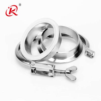 China Pipe Lines Connect Sanitary Stainless Steel Pipe Flange Ferrule Tri Union Set (2x Weld Ferrule + 1 x Flange + 1 x Gasket) for sale