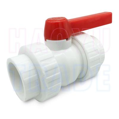 China 2inch Big Size PPR Ball Valve General White Color For Water System Union Connect Ball Valve High Quality for sale