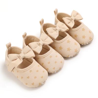 China Spring Heart Printed And Summer 0-1 Baby Girl Soft Unique Baby Shoes And Star Printing Shoes Baby for sale