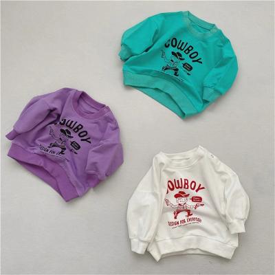 China 2022 Interesting Windproof Spring Baby Boy T-shirt Pattern Baby Sweatshirt Cotton Private Label Baby Clothes for sale