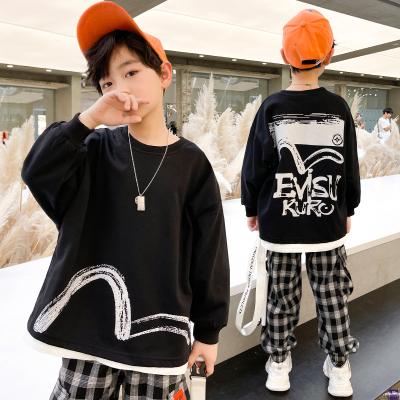 China Children Clothing Boys T-shirt Designer Boys Clothes For Kids13-14 Year Breathable Boys Crewneck Sweatshirt for sale