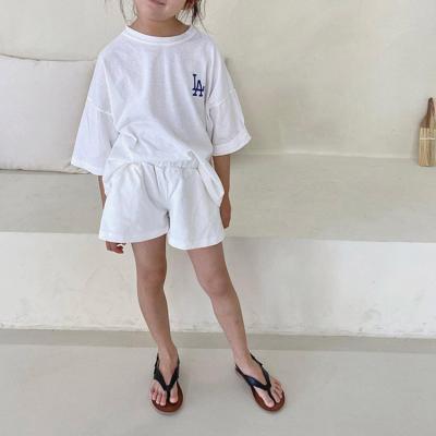 China Casual Girls Clothing Sets Baby 2Year Shorts Sports Summer Children Clothes Leisure T-shirt Girl 2022 Children for sale