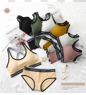 China QUICK DRY full cup wire free full size women underwear panties and bras set lingerie set bra for sale