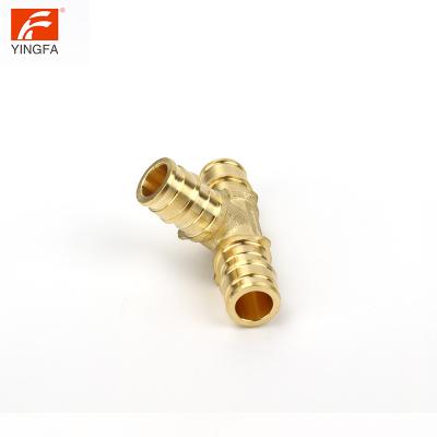 China Easy To Disassemble No Tools Flared Required Union Pipe Burr T High Quality Brass Fitting Pipe Burr Tee for sale