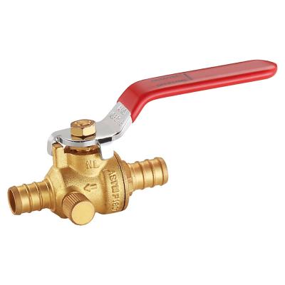 China Toilet home kitchen/plumb intubation brass red double handle ball valve water gas pipe switch pagoda direct valve for sale