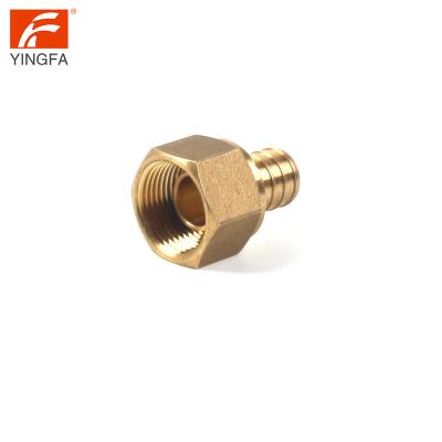 China Easy to install and handle with no glue required metal 62014-12 female adapter swivel brass pex ring crimp connector for sale