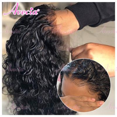 China Big Water Wave Body Wave Hair Straight Wig 180%Density 360 Lace Frontal Wig With Baby Hair 100% Lace Front Wigs for sale